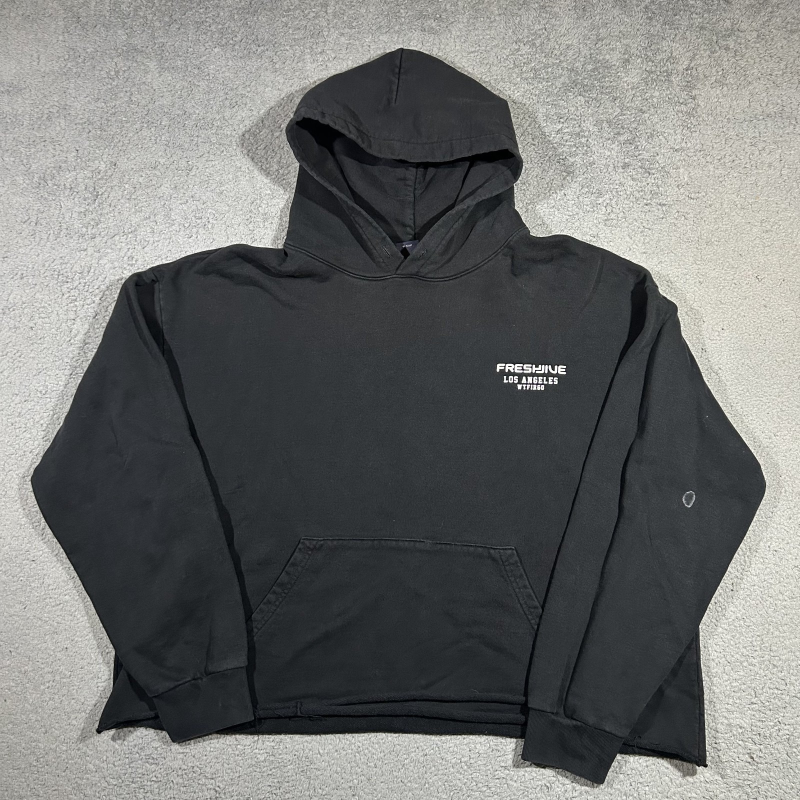 Vintage Freshjive Los Angeles Wtfirgo Black Cotton Hoodie Men's 2xl Usa #2888